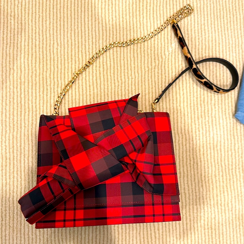 N21 Tartan Abstract Bow Shoulder Bag